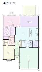 TEAYS duplex floor plan at Concord Crossing, Lafayette, IN 47909