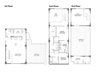 floor plan of the first and second floors of a house