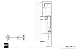 a floor plan of a small house with a bedroom and a living room