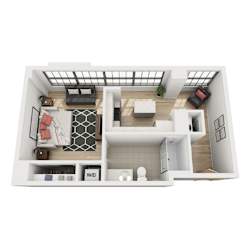 A2 Floor Plan at 1600 Callowhill, Philadelphia, PA