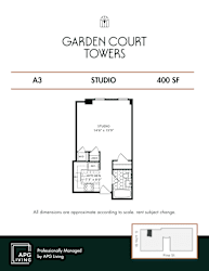 the floor plan of garden court towers