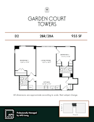 the floor plan of the garden court towers