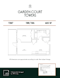 the floor plan of garden court towers