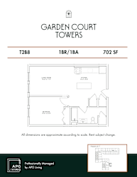 the floor plan of garden court towers