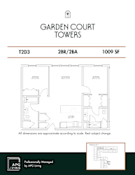 the floor plan of garden court towers