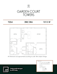 the floor plan of garden court towers