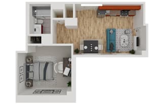 Studio 1 bath A at The Commonwealth, Pennsylvania