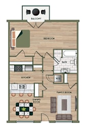 1 bed 1 bath C at The PARKER on E Mulberry Apartments, San Antonio