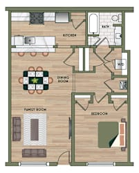 1 bed 1 bath E at The PARKER on E Mulberry Apartments, Texas