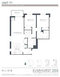 2 bed 2 bath a floor plan for a unit with a bedroom and a bathroom  at Elmhurst 255, Illinois, 60126