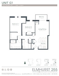 2 bed 2 bath a floor plan for a unit with a bedroom and a bathroom  at Elmhurst 255, Elmhurst, 60126