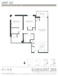 2 bed 2 bath a floor plan for a unit with a bedroom and a bathroom  at Elmhurst 255, Elmhurst, Illinois