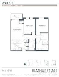 2 bed 2 bath a floor plan for a unit with a bedroom and a bathroom  at Elmhurst 255, Illinois
