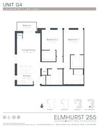 2 bed 2 bath this is a floor plan of a unit with roommates  at Elmhurst 255, Illinois, 60126