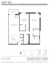2 bed 2 bath this is a floor plan of a unit with bedrooms and baths  at Elmhurst 255, Elmhurst, Illinois