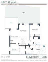 2 bed 2 bath a floor plan for a unit with a bedroom and a living room  at Elmhurst 255, Illinois, 60126