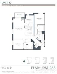 3 bed 2 bath a floor plan of a unit with a bedroom and a bathroom at Elmhurst 255, Elmhurst, IL