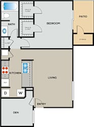 Floor Plan 1B w/ Den