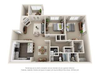 Floor Plan 2 Bedroom Flat