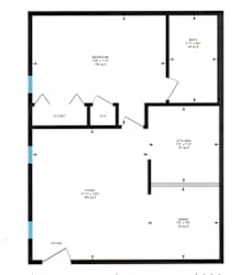 One Bed One Bath Floor Plan at Creekside Canopy, North Carolina