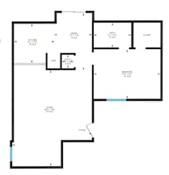 One Bedroom One Bath Floor Plan at Creekside Canopy, North Carolina, 28212