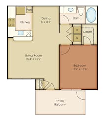 A1 Floor Plan at Villages of Briar Forest, Houston, TX 77077