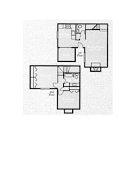 A floor plan of a two-story building with a first floor and a second floor.
