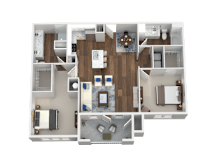 2 Bed 2 Bath 3D Floor Plan at Aventura at Wild Horse Creek, Chesterfield