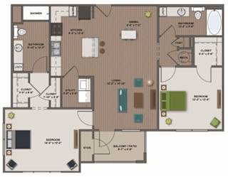 B2 - Chesterfield II 1210sf at Aventura at Wild Horse Creek, Chesterfield, MO, 63017