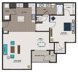 1 bedroom 1 bath C at Aventura at Wentzville I & II Apartments, Wentzville, MO