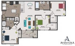 3 bed 2 bath B at Aventura at Wentzville I & II Apartments, Wentzville, 63385