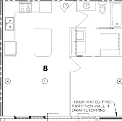 a floor plan of a home with a bedroom and a living room