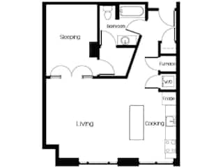 1 Bed Small Floorplan