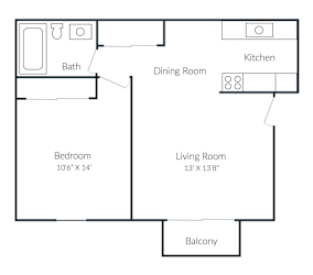 a floor plan of a living room and a dining room