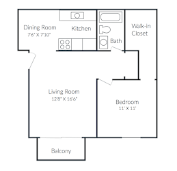 a floor plan of a living room and a kitchen