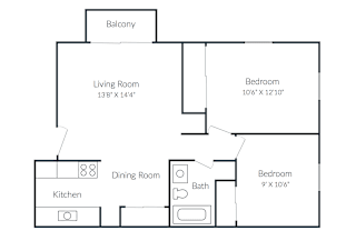 a floor plan of a living room and a dining room