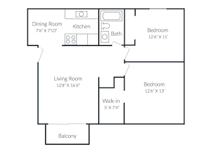 a floor plan of a living room and a kitchen