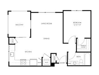A black and white image of a house floor plan.