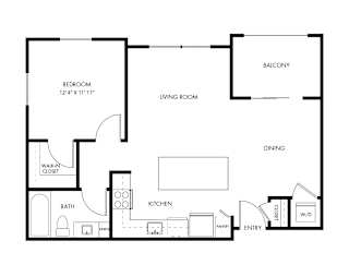 A black and white image of a floor plan for a home.
