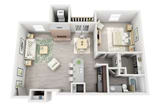 A2 FLAT | 653 SQ FT | 1 BED / 1 BATH at Maxwell Townhomes, San Antonio, Texas