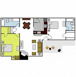 2 bed 2 bath B2 Floor Plan at Vesper, Dallas, TX