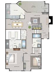 B1 | 1,019 SQ FT | 2 BED / 2 BATH