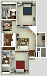 1 bed 1 bath C at The Hills at Ironhorse, North Richland Hills, Texas