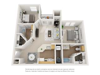 B1 | 2 Bed / 2 Bath | 892  Sq Ft at Remington Ranch, San Antonio, Texas