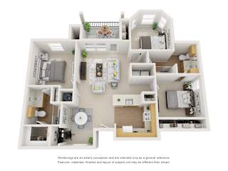C1 | 3 Bed / 2 Bath | 1,157 Sq Ft  at Remington Ranch, San Antonio, 78247