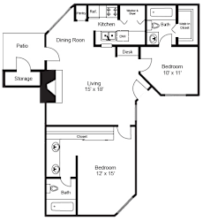 B1 Floor Plan at Summerstone Apartments, Bedford, TX