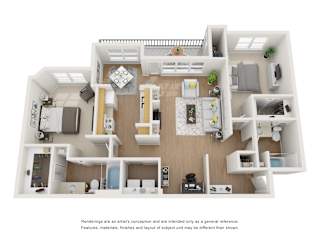 B2 | 2 BED - 2 BATH | 1,206 SQ FT at Villas at Rogers Ranch, Texas