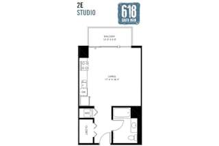 Studio 501 sq. ft.