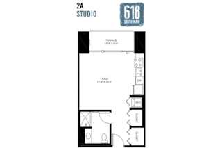 blueprint of a floor plan for a studio apartment