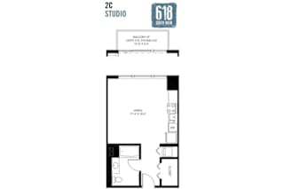 Studio 501 sq. ft.